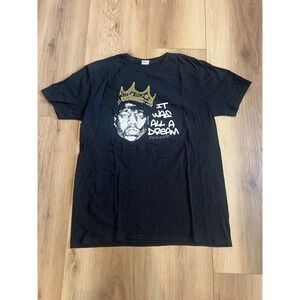 Notorious B.I.G. It Was All A Dream Graphic T-Shirt Black Size Large Hip Hop Tee